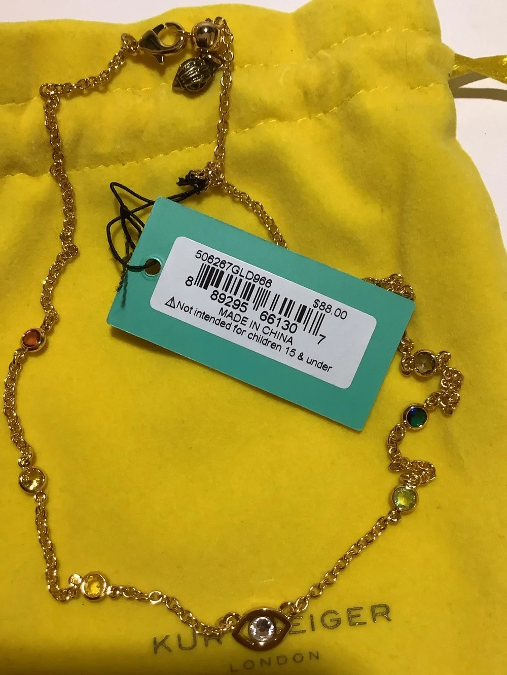 Kurt Geiger London Evil Eye Station Necklace New